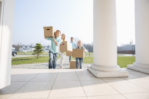 Careful packing of fragile items for a local move