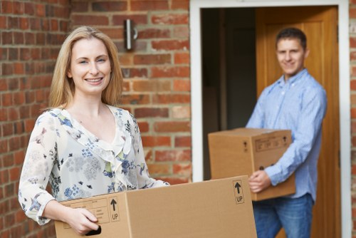 Removal team planning a house move in Sunbury street