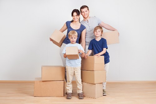 Loading household items into a van for a Sunbury move
